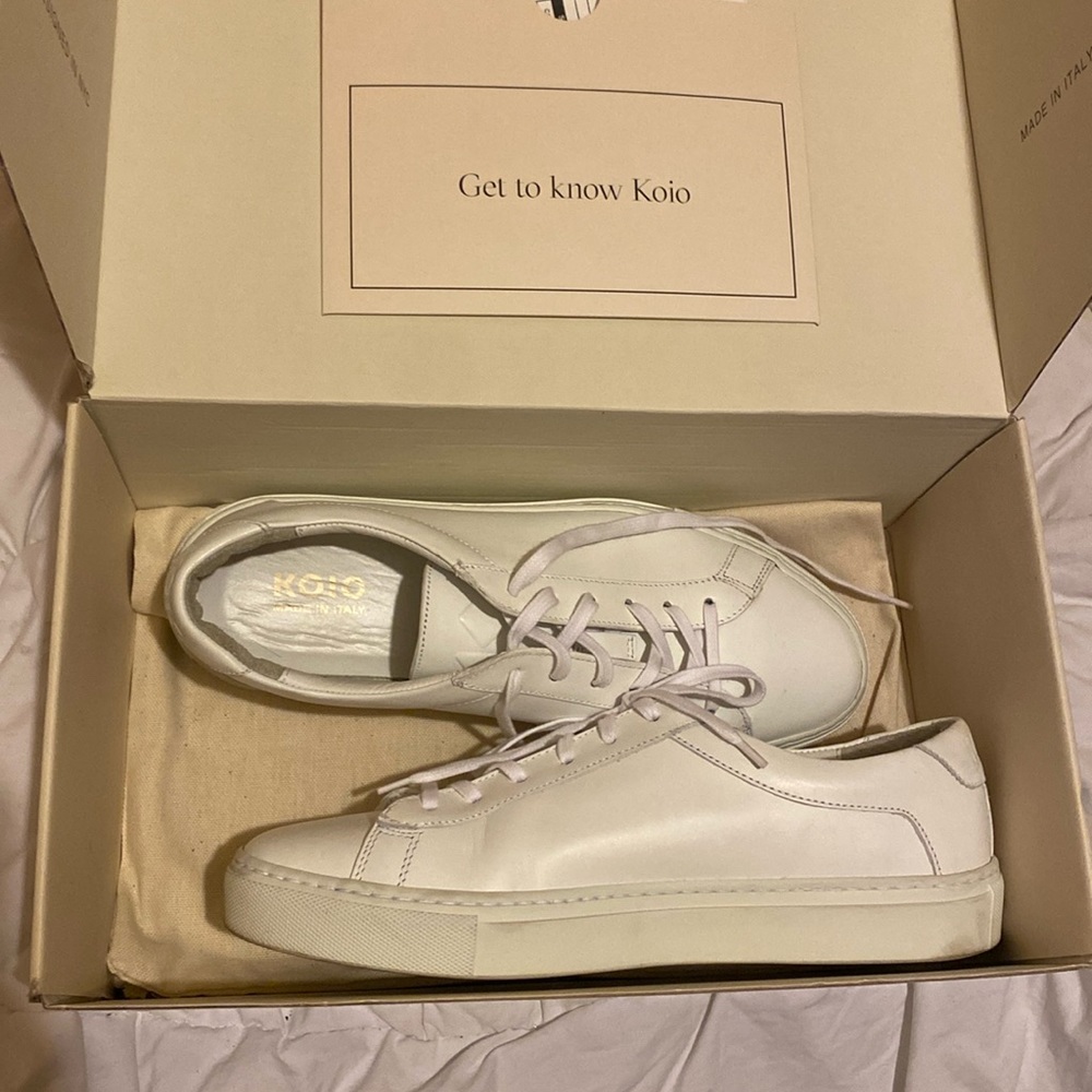 luxury koio white leather shoes